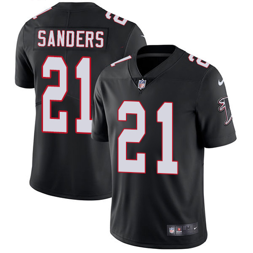 Nike Falcons #21 Deion Sanders Black Alternate Men's Stitched NFL Vapor Untouchable Limited Jersey - Click Image to Close